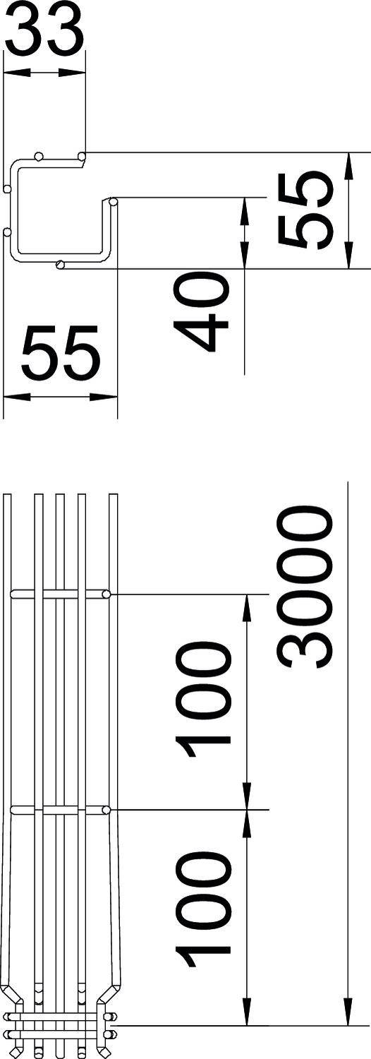 OBO Bettermann 6005565 Gitterrinne (L x B x H) 3m x 50.00mm x 50.00mm 3m