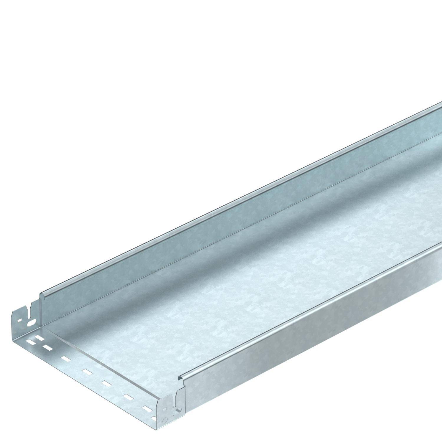 Metallene Kabelrinne in Rechteckform, geeignet zur Führung und Befestigung von Leitungen in industriellen oder baulichen Umgebungen.