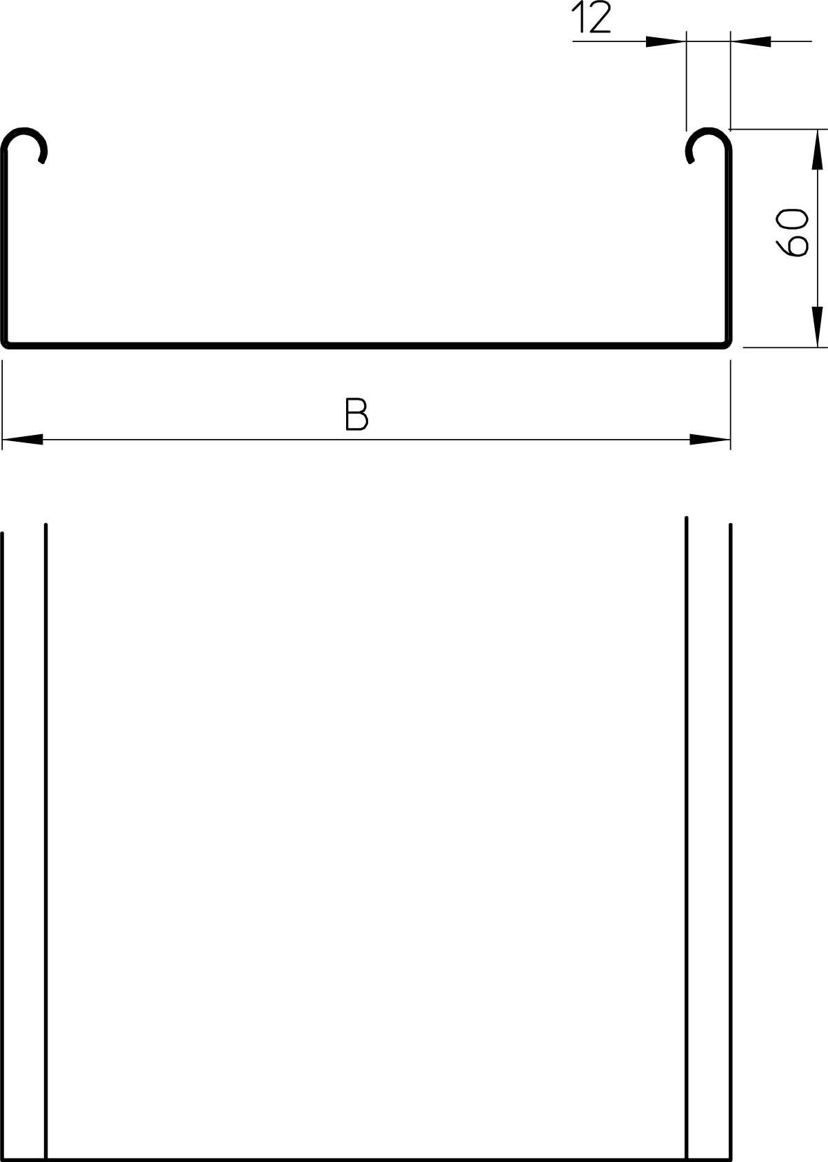 OBO Bettermann 6063276 Kabelrinne (L x B x H) 3m x 600.00mm x 60.00mm 3m