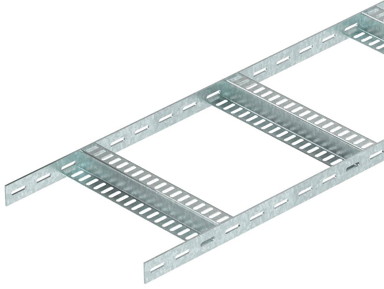 Metallisches Kabelrinnen-System mit Querstreben zur Unterstützung und Organisation von Kabeln in technischen Installationen.