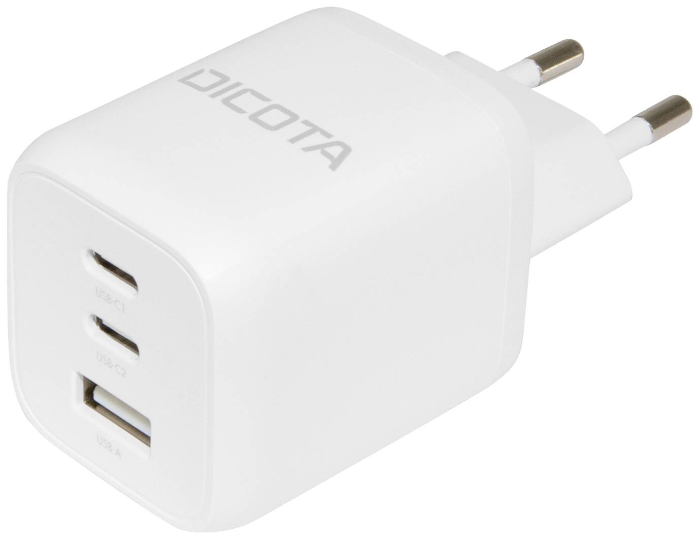 Dicota Compact USB Ladegerät 65W 1x USB-A, 2x USB-C® USB PD Weiß Innenbereich GaN