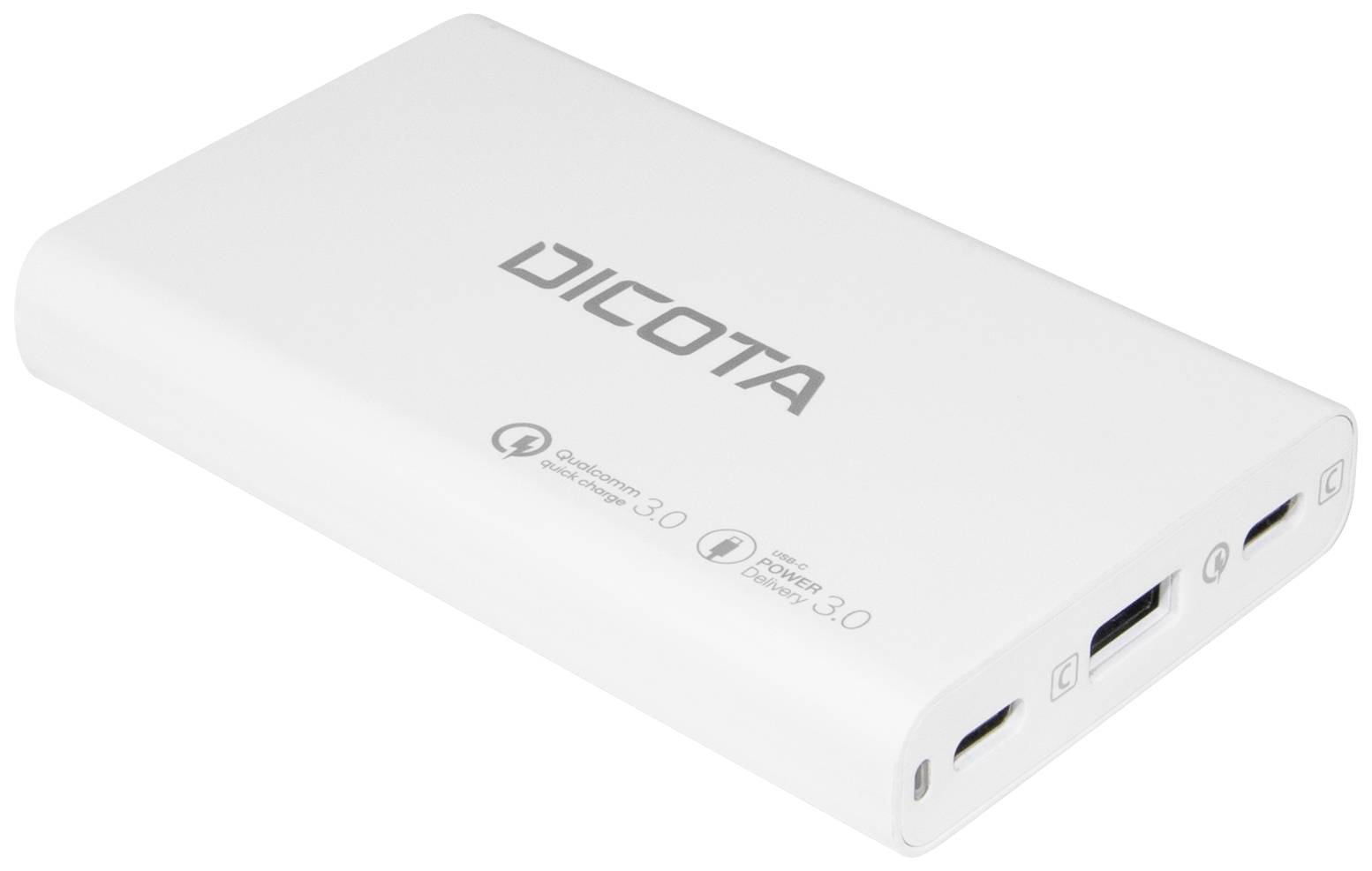 Dicota Desktop USB Ladegerät 65W USB-C®, USB-C®, USB-A Weiß Innenbereich GaN