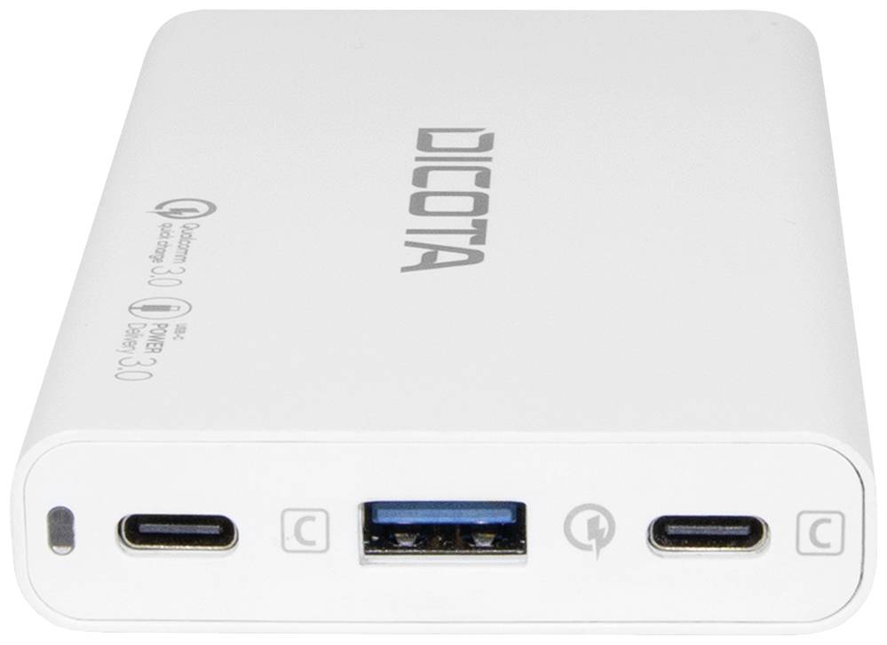 Dicota Desktop USB Ladegerät 65W USB-C®, USB-C®, USB-A Weiß Innenbereich GaN