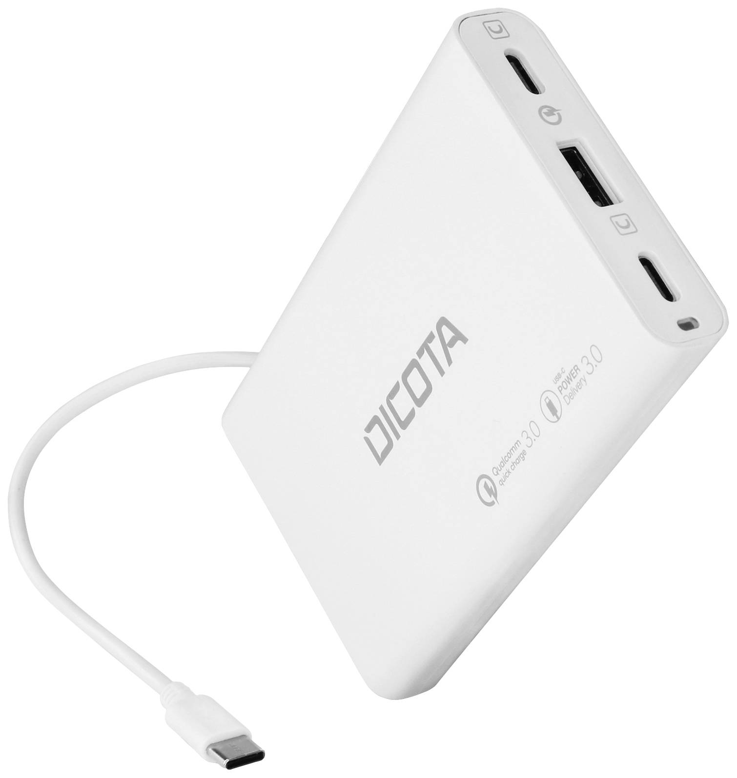 Dicota Desktop USB Ladegerät 65W USB-C®, USB-C®, USB-A Weiß Innenbereich GaN