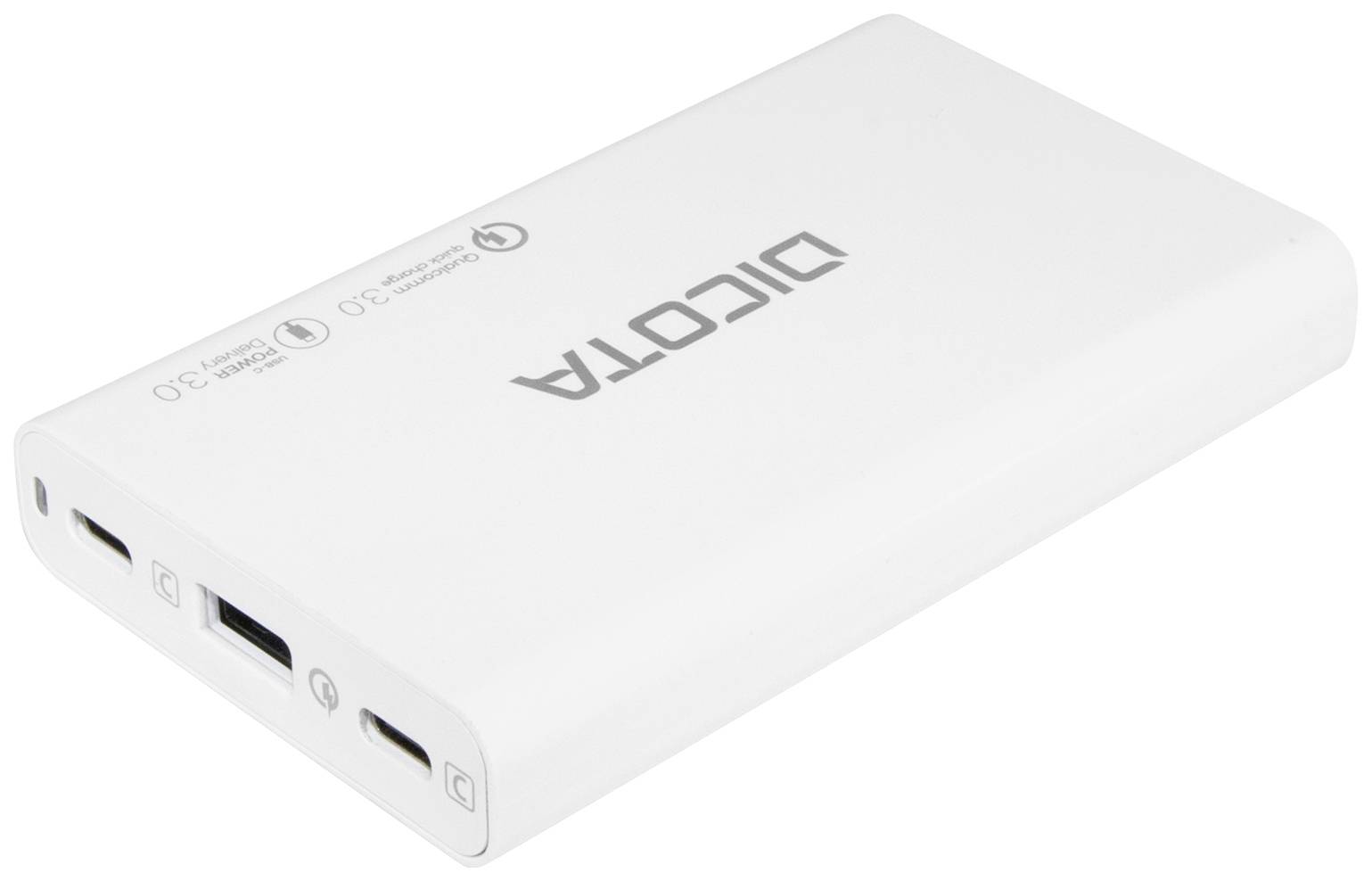 Dicota Desktop USB Ladegerät 65 W USB-C®, USB-C®, USB-A Weiß Innenbereich GaN