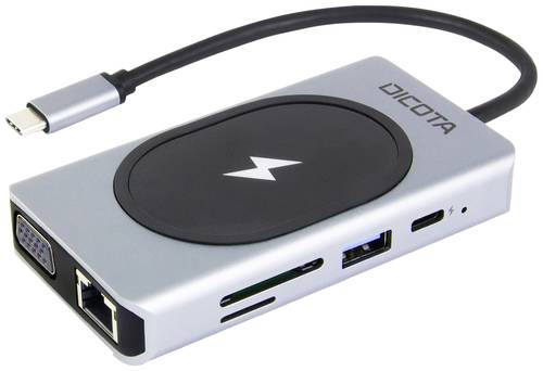 Dicota USB-C 10-in-1 Wireless Charging Dock 4K PD 100W + 15W 10 Port USB-C® (USB 3.2 Gen 2) Multipo