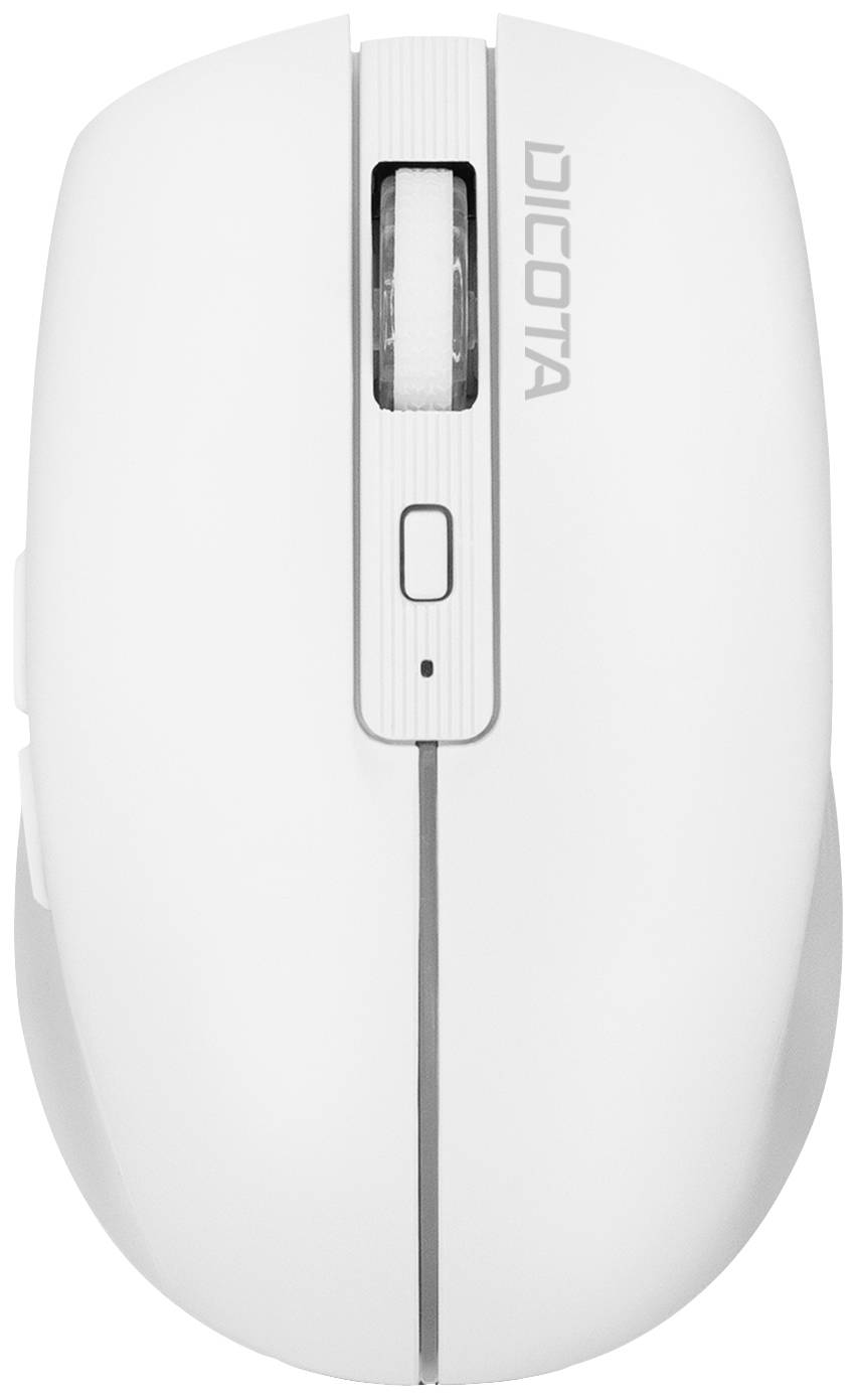 Dicota Notebook Maus Bluetooth® Weiß 5 Tasten 800 dpi, 1200 dpi, 1600 dpi Abnehmbares Kabel, Integriertes Scrollrad