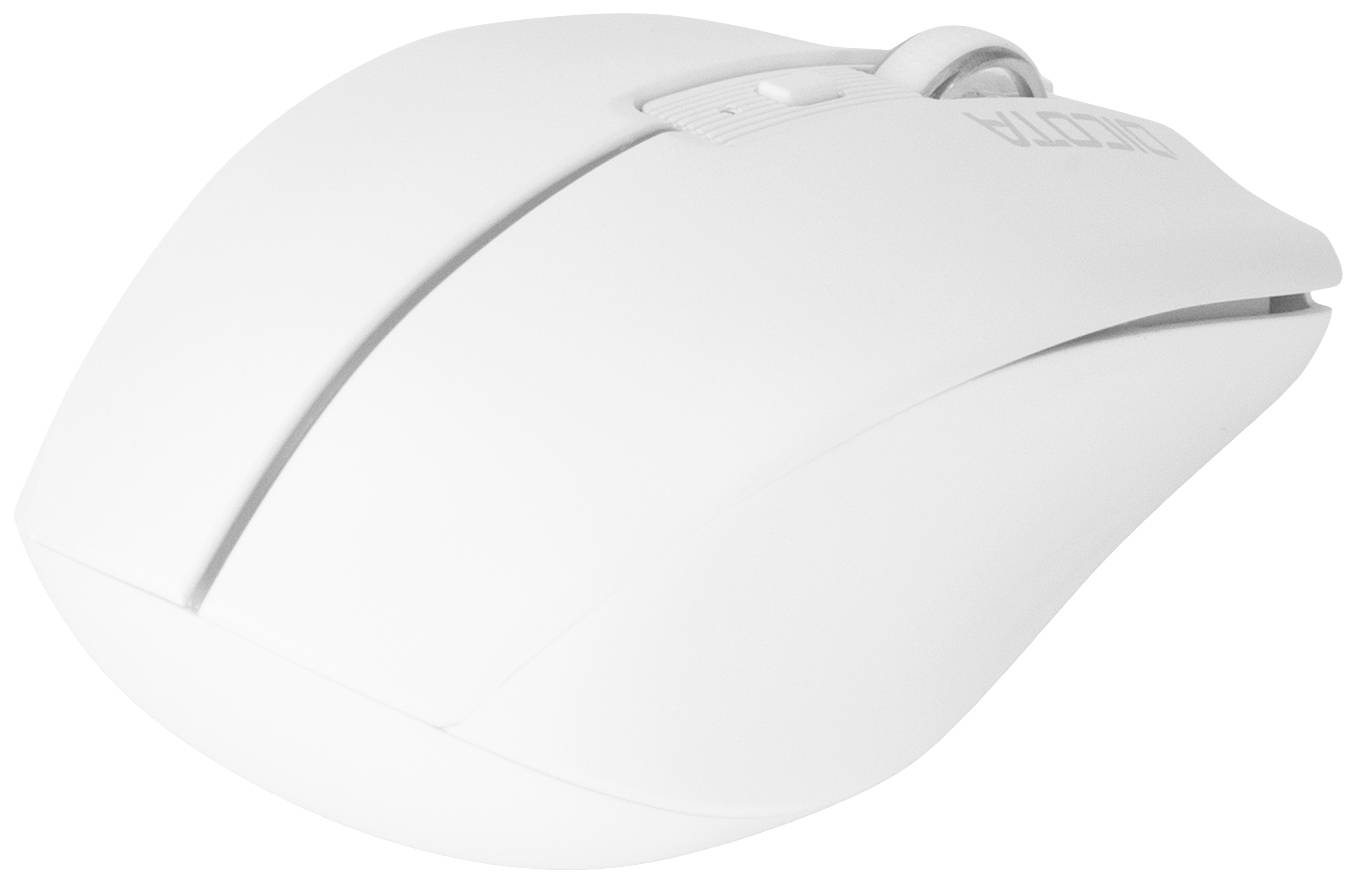 Dicota Notebook Maus Bluetooth® Weiß 5 Tasten 800 dpi, 1200 dpi, 1600 dpi Abnehmbares Kabel, Integriertes Scrollrad, Wiederaufladbar