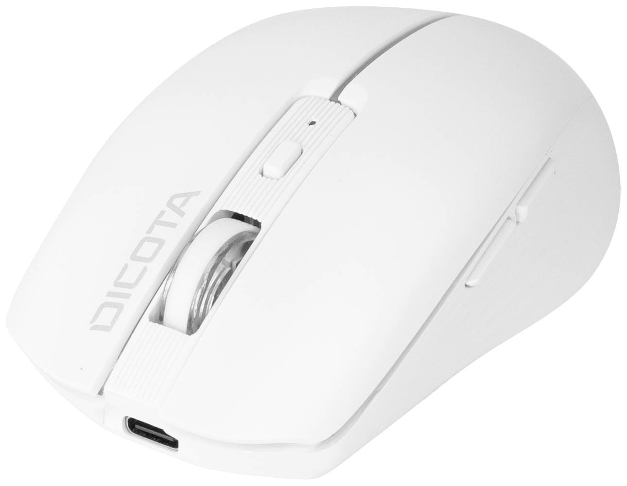 Dicota Notebook Maus Bluetooth® Weiß 5 Tasten 800 dpi, 1200 dpi, 1600 dpi Abnehmbares Kabel, Integriertes Scrollrad