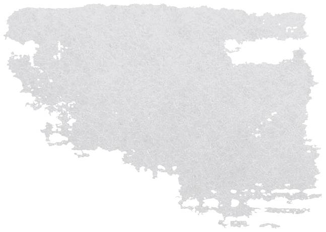 Grau-weiße Textur, die wie handgemachtes Papier aussieht, mit unregelmäßigem Rand und einem leicht faserigen Aussehen.