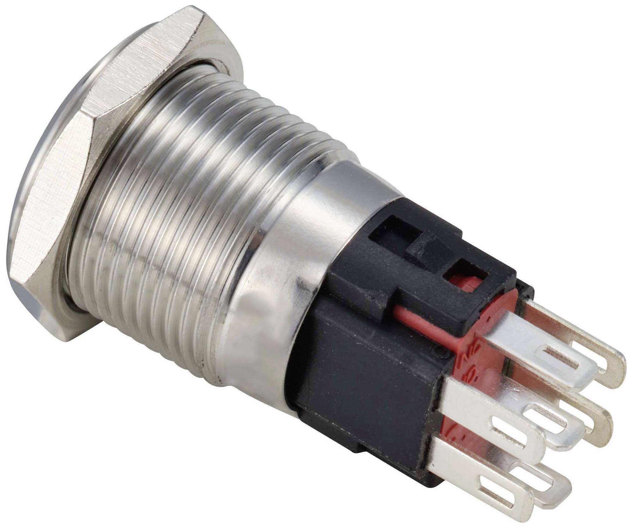 TRU COMPONENTS TC-12647476 Drucktaster 250 V/AC 3A 1 x Aus/(Ein) IP65 RGB tastend Edelstahl 1St.