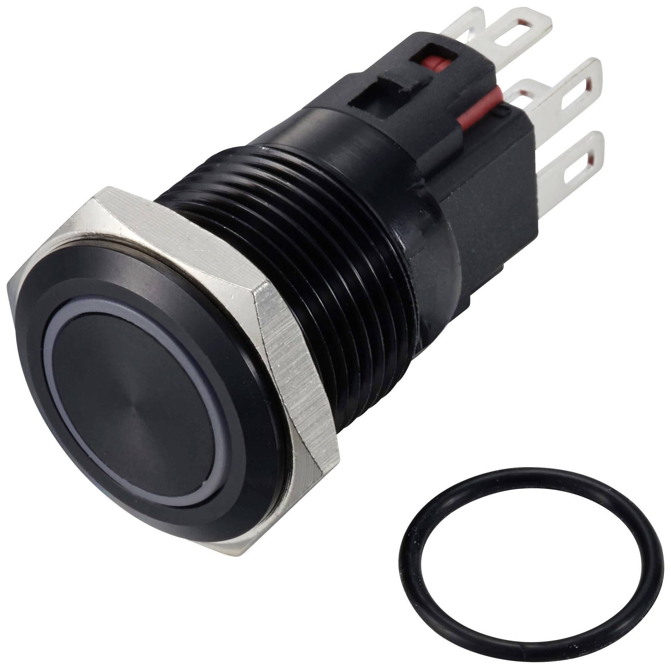 TRU COMPONENTS TC-12647460 Druckschalter 250 V/AC 3A 1 x Aus/(Ein) IP65 RGB rastend Aluminium, eloxiert 1St.