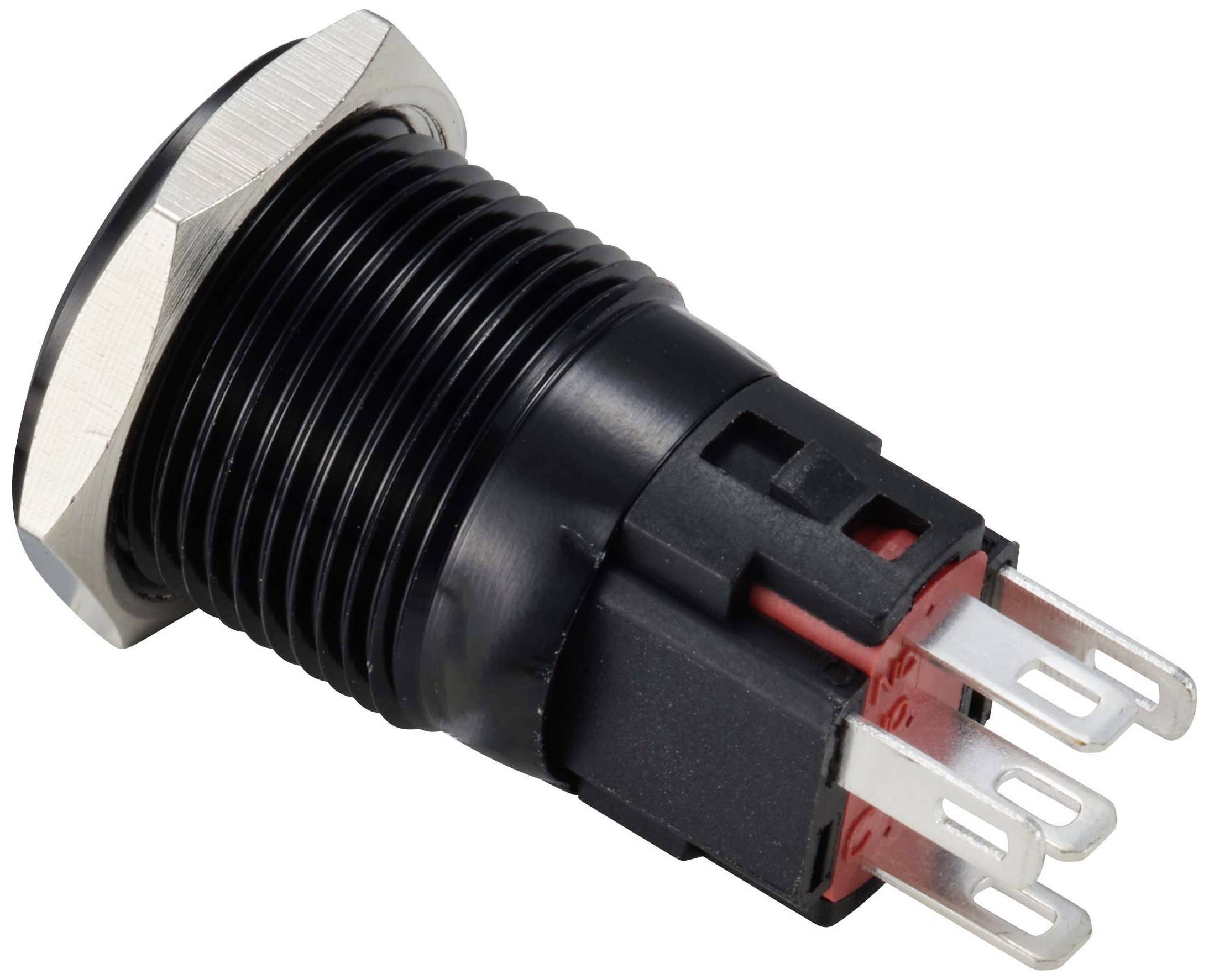 TRU COMPONENTS TC-12647464 Druckschalter 250 V/AC 3A 1 x Aus/(Ein) IP65 Rot rastend Aluminium, eloxiert 1St.