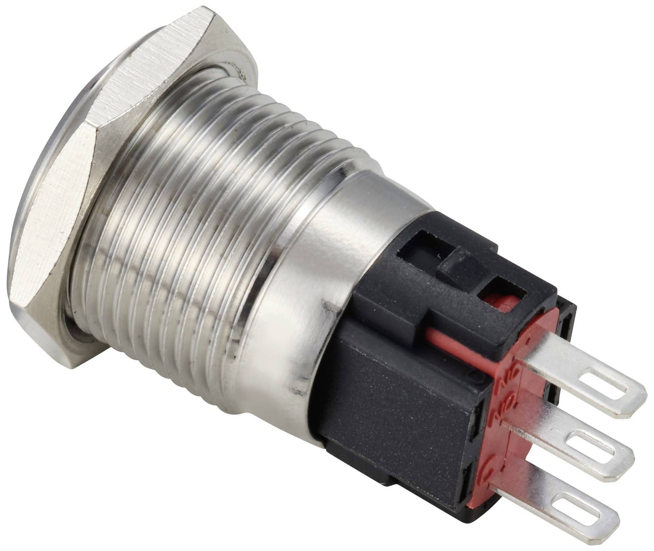 TRU COMPONENTS TC-12647480 Drucktaster 250 V/AC 3A 1 x Aus/(Ein) IP65 tastend Messing, verchromt 1St.
