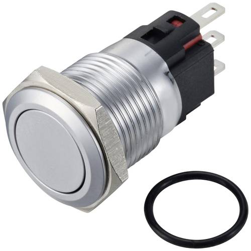 TRU COMPONENTS TC-12647492 Druckschalter 250 V/AC 3 A 1 x Aus/(Ein) IP65 rastend Edelstahl 1 St.