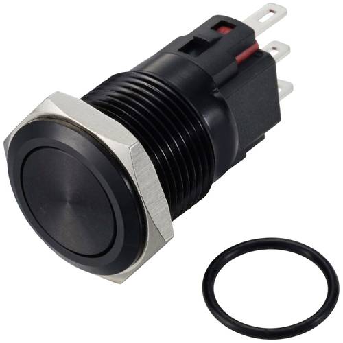 TRU COMPONENTS TC-12647500 Druckschalter 250 V/AC 3 A 1 x Aus/Ein IP65 rastend Aluminium, eloxiert