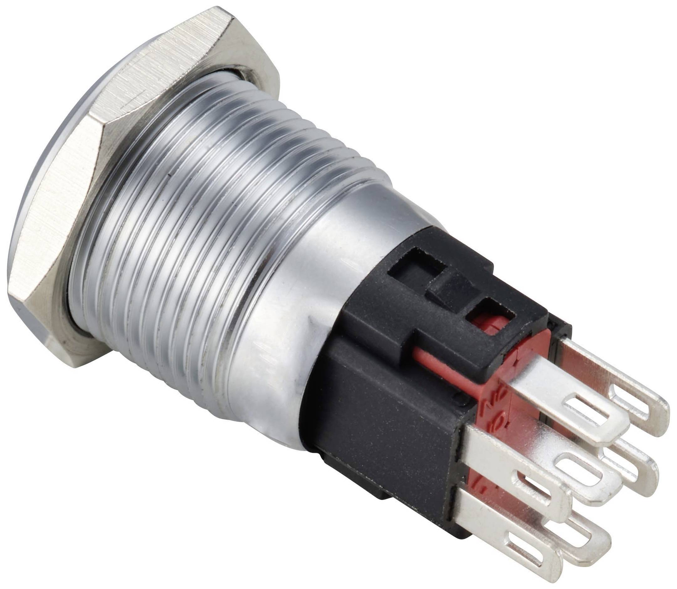 TRU COMPONENTS TC-12647532 Druckschalter 250 V/AC 3A 1 x Aus/(Ein) IP65 RGB rastend Messing, verchromt 1St.