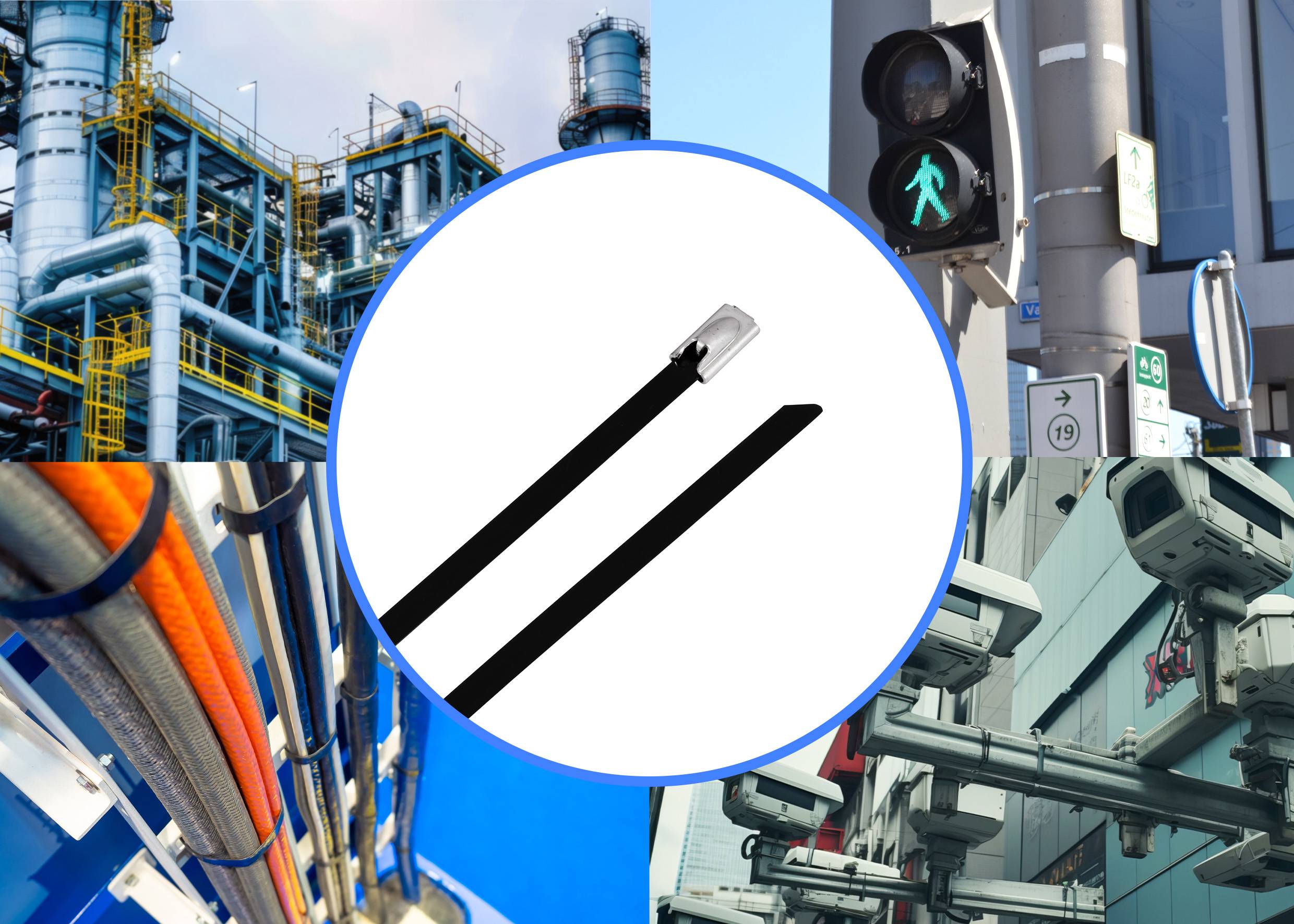 TRU COMPONENTS TC-12647600 Stahlkabelbinder 680mm 4.6mm AISI 304 mit Beschichtung 100St.