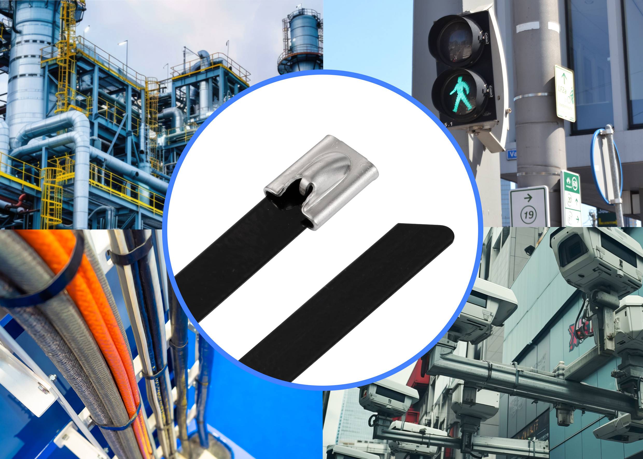 TRU COMPONENTS TC-12647608 Stahlkabelbinder 200mm 7.9mm AISI 304 mit Beschichtung 100St.