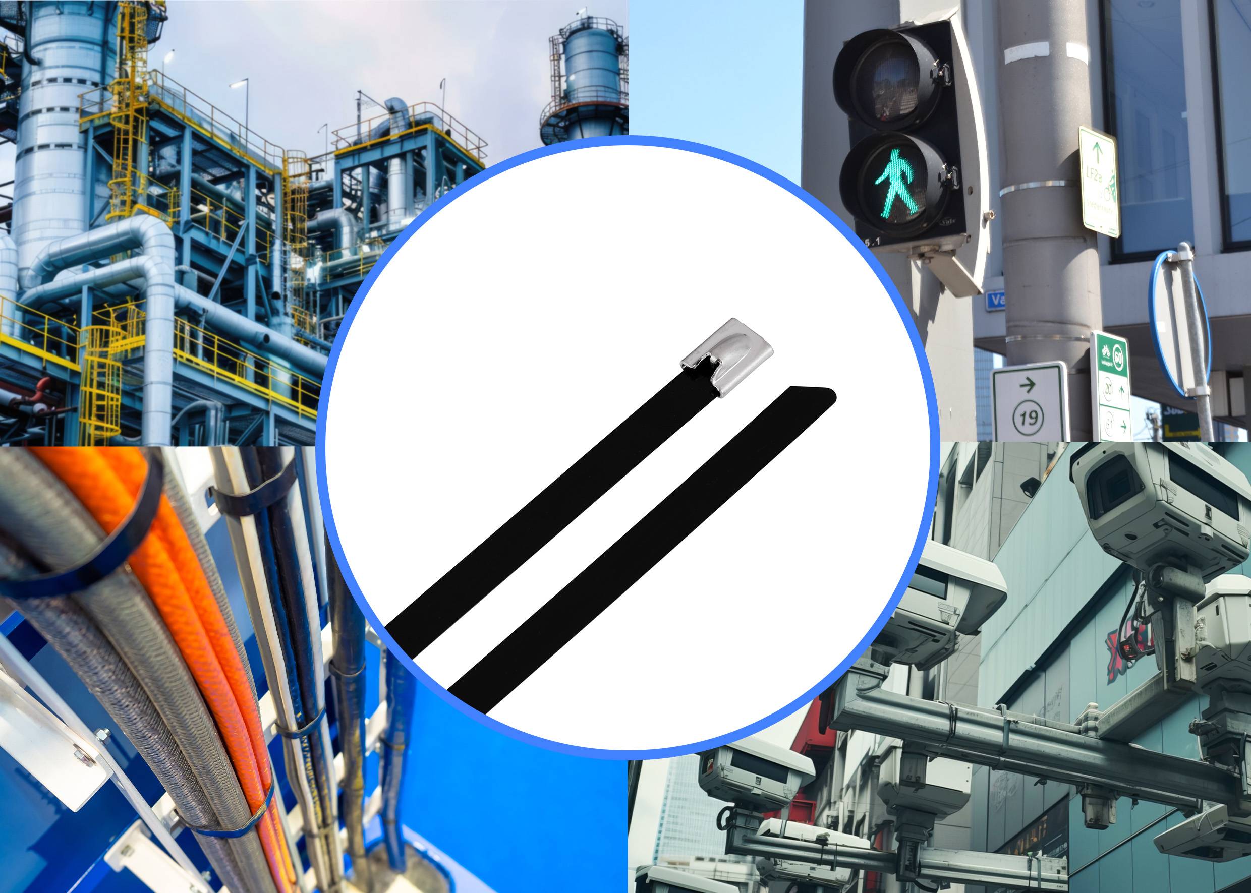 TRU COMPONENTS TC-12647620 Stahlkabelbinder 520mm 7.9mm AISI 304 mit Beschichtung 100St.