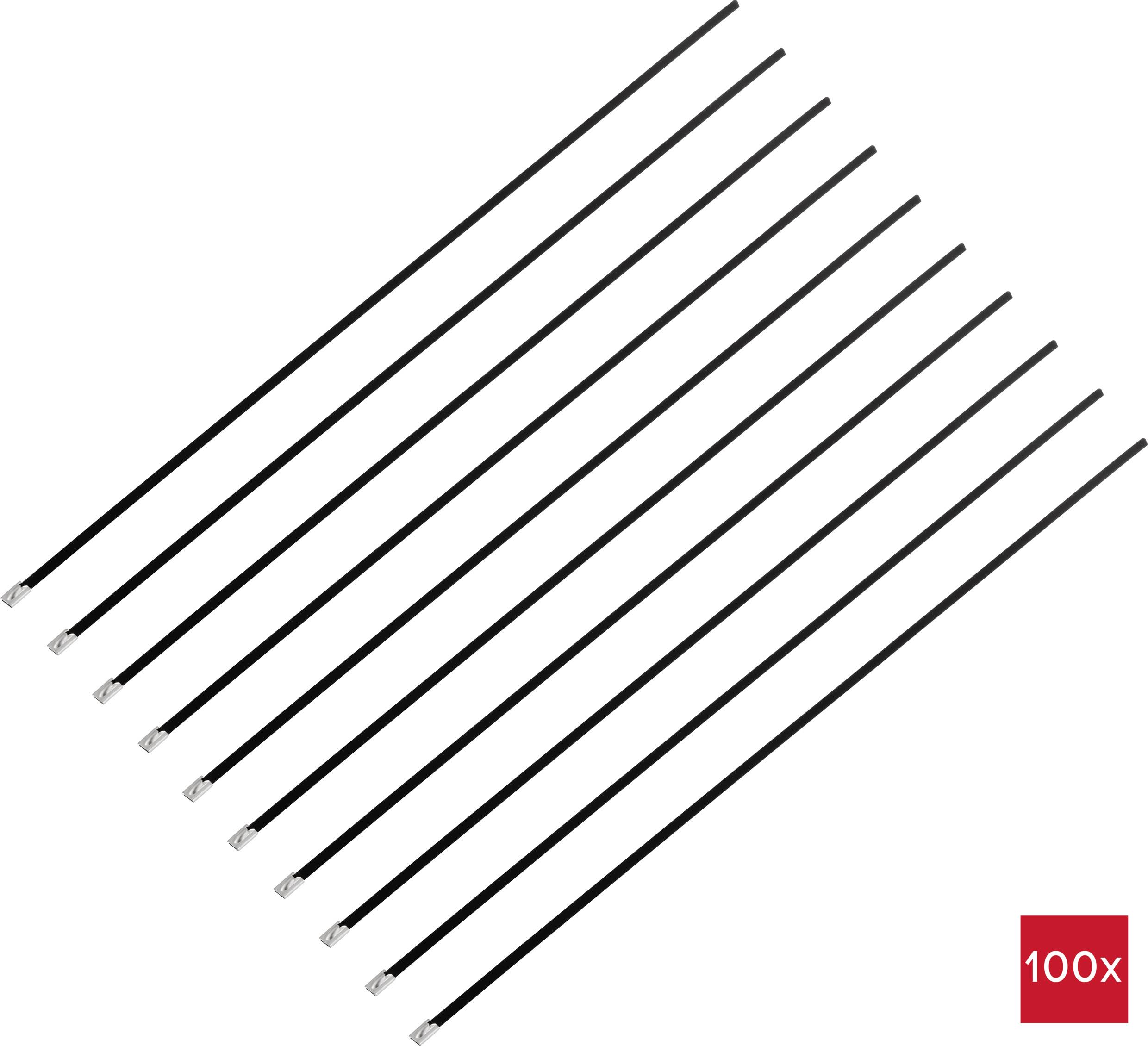 TRU COMPONENTS TC-12647624 Stahlkabelbinder 680mm 7.9mm AISI 304 mit Beschichtung 100St.