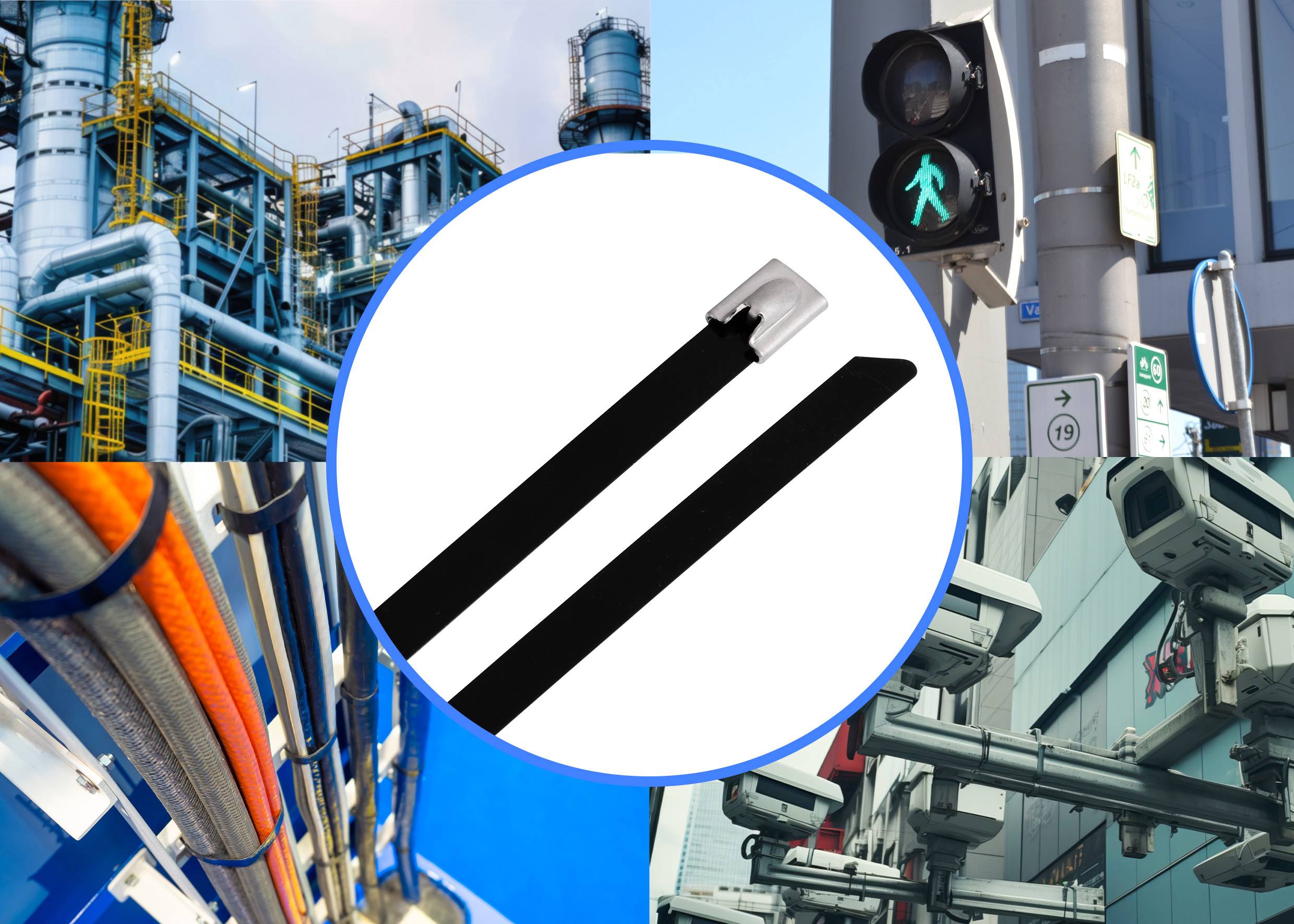 TRU COMPONENTS TC-12647628 Stahlkabelbinder 840mm 7.9mm AISI 304 mit Beschichtung 100St.