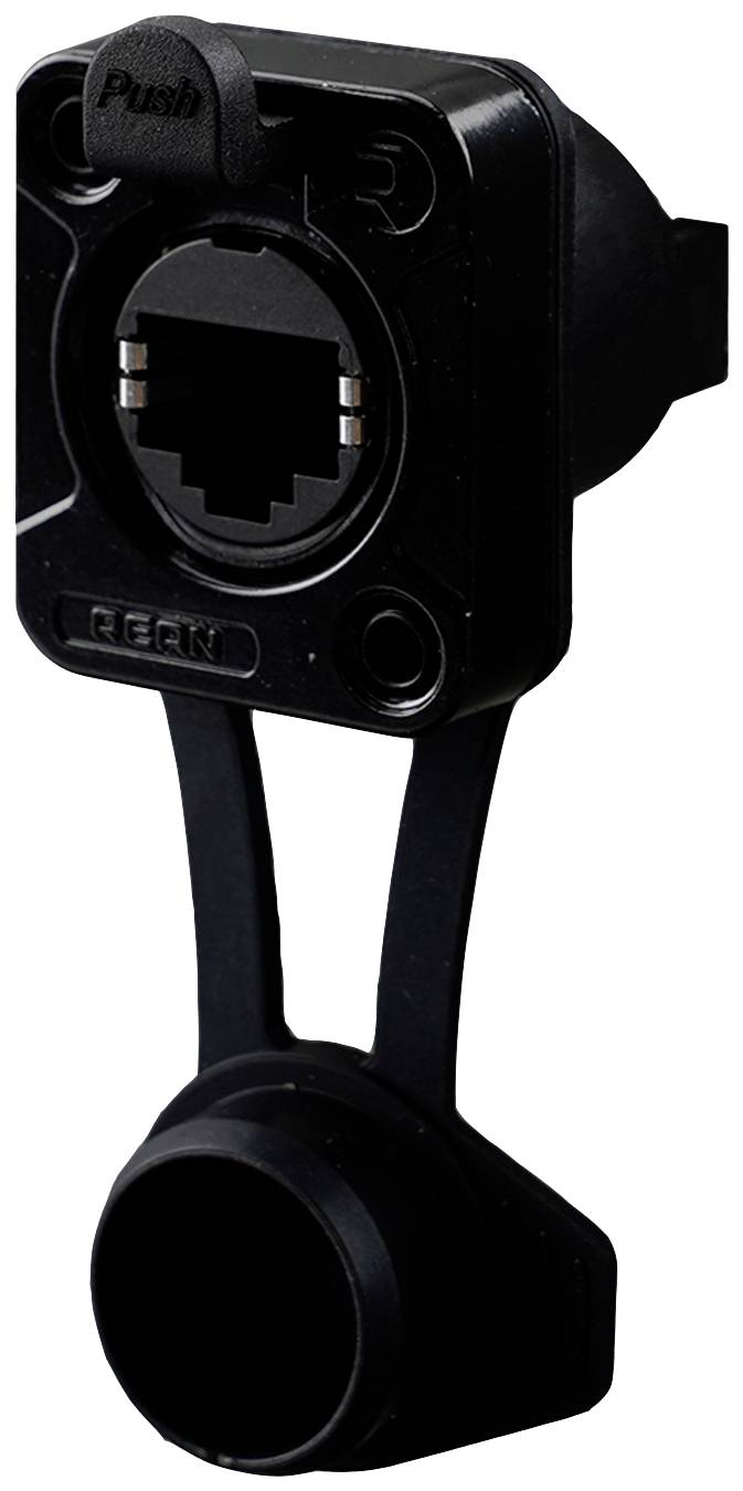 Rean AV RJ45 Feedthrough, horn type IP65 Airtight, BULK RRE8F-Z-012-0 Buchse, Einbau Schwarz 100St.