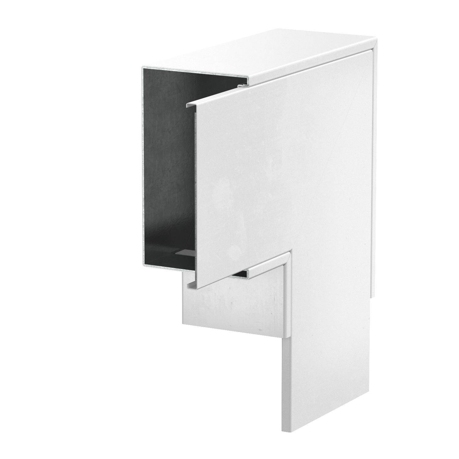Ein Aluminium-Profil in L-Form mit einer offenen Seite, geeignet für Architektur- oder Bauanwendungen.