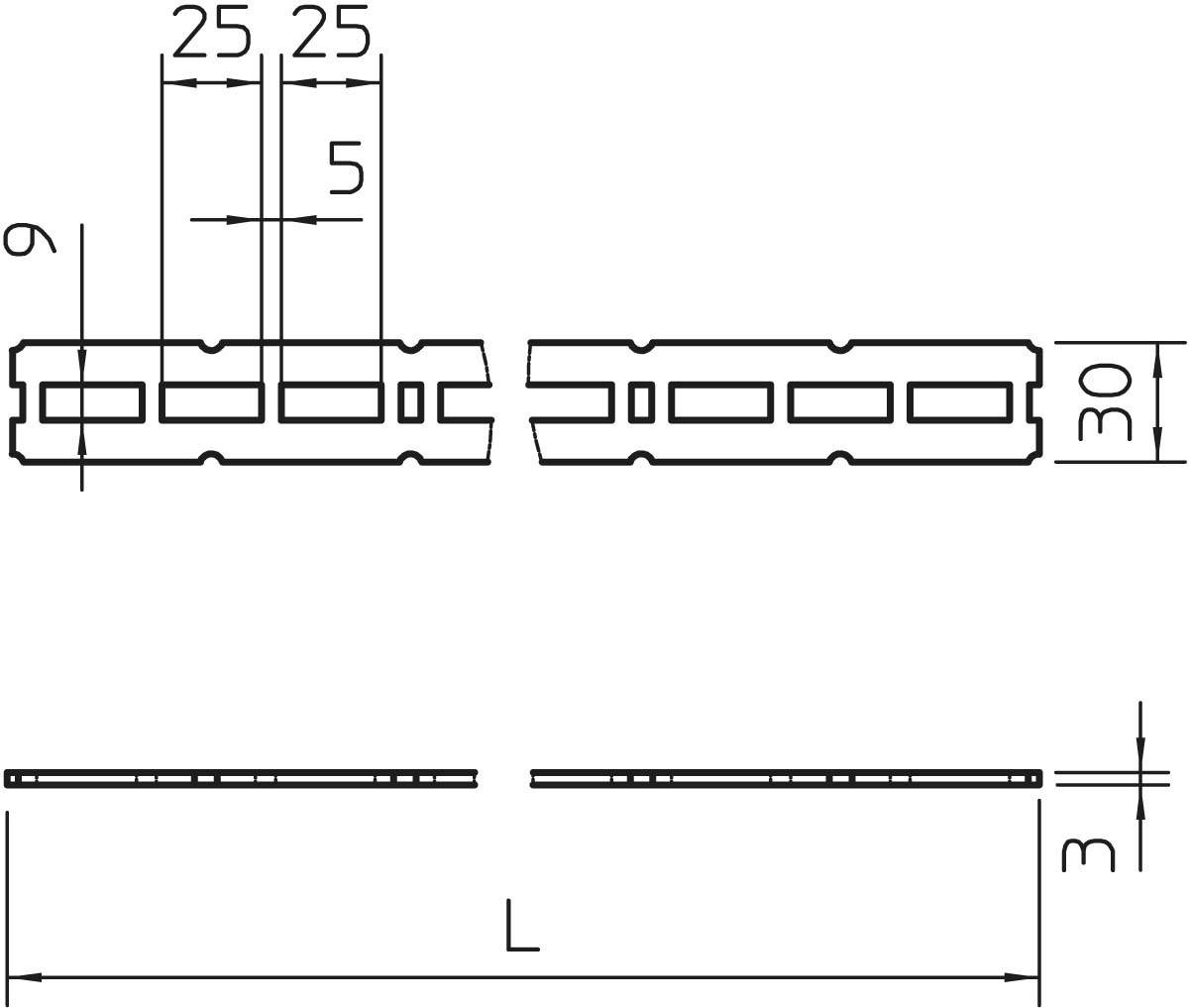 OBO Bettermann 6350208 Unterteil (L x B x H) 3m x 30.00mm x 3.00mm 30m