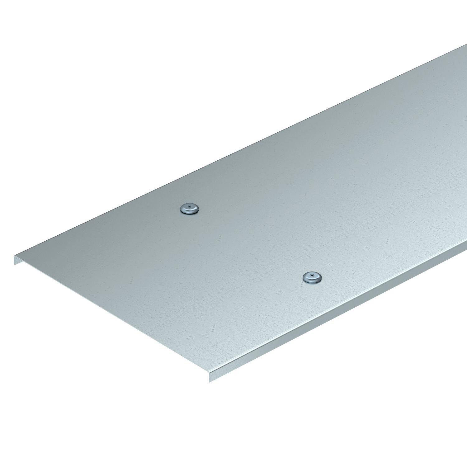 Eine silberne Metallplatte mit zwei sichtbaren Schraubenlöchern, in die zwei Schrauben eingesetzt sind.