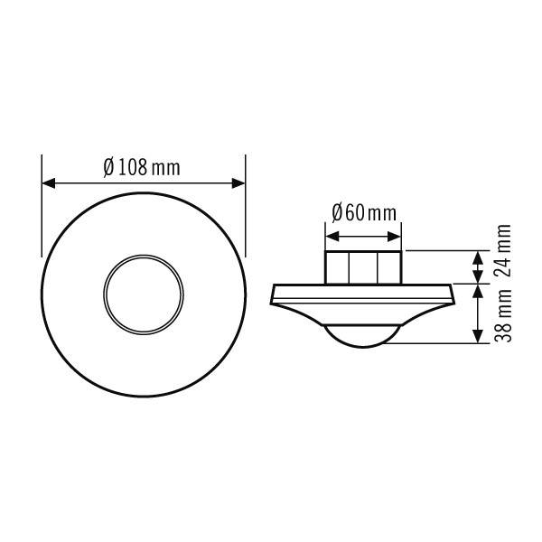 ESYLUX EP10055416 Decken-Bewegungsmelder Schwarz IP20