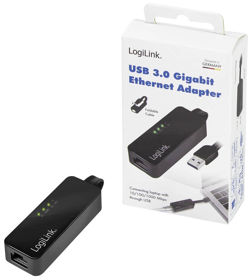 LogiLink UA0184A Netzwerkadapter 1000 MBit/s USB-A (USB 3.0), RJ45