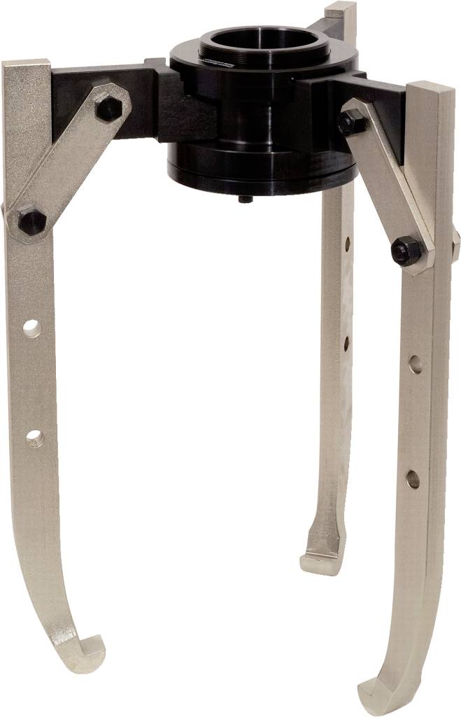 Mechanischer Greifer mit zwei Metallarmen und schwarzem Verbindungsstück, oft in der Automatisierung und Robotik eingesetzt.