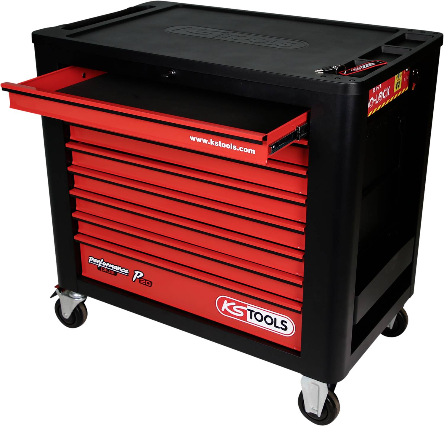 KS Tools 8209706 Werkstattwagen Herstellerfarbe: Schwarz, Rot