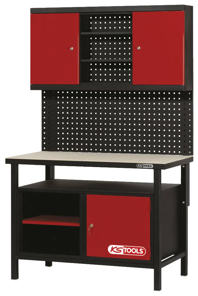 KS Tools 8650001 Werkbank mit 1 Tür, H840xB1200xT600mm (B x H x T) 1200 x 840 x 600mm