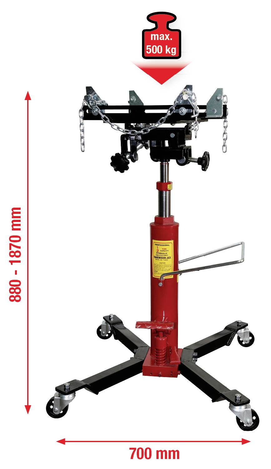 KS Tools 160.0334 Hydraulik-Getriebeheber mit Tisch,500kg