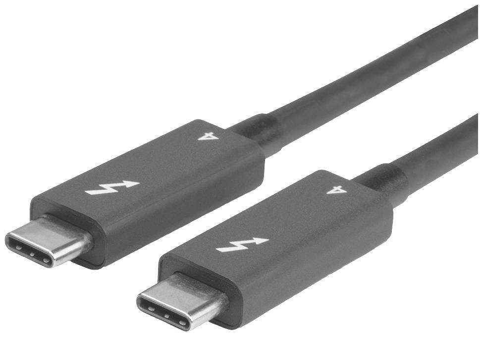 Zwei USB-C-Kabel mit Thunderbolt-Symbol.
