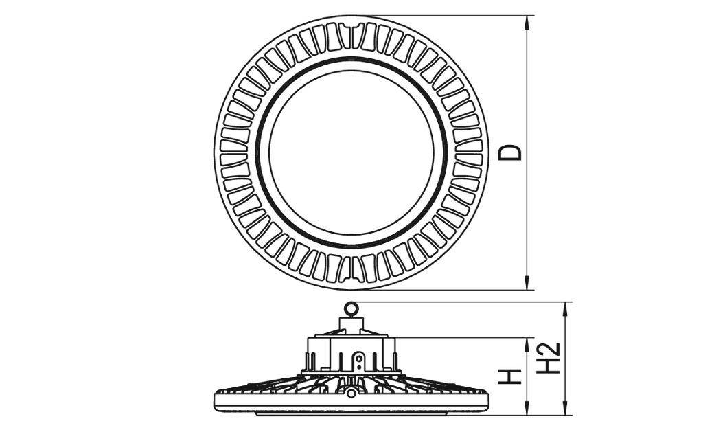 RIDI 336965 336965 LED-Hallenstrahler LED Schwarz