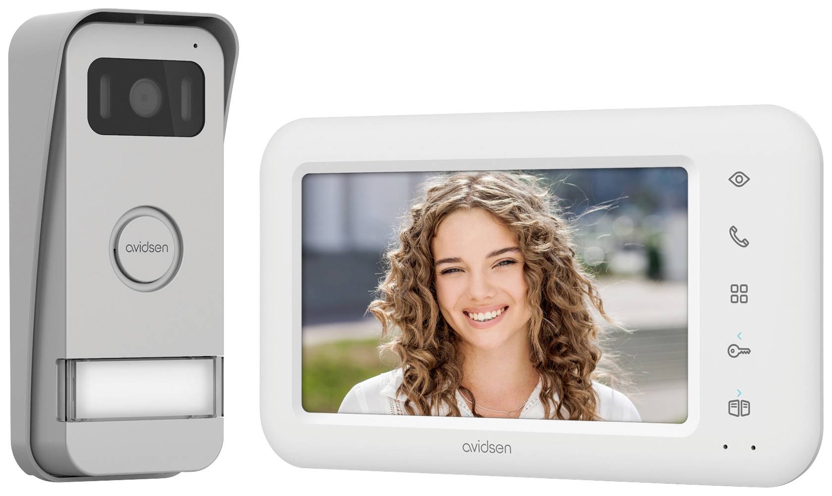 Avidsen ELIA Video-Türsprechanlage Kabelgebunden Komplett-Set Weiß, Aluminium