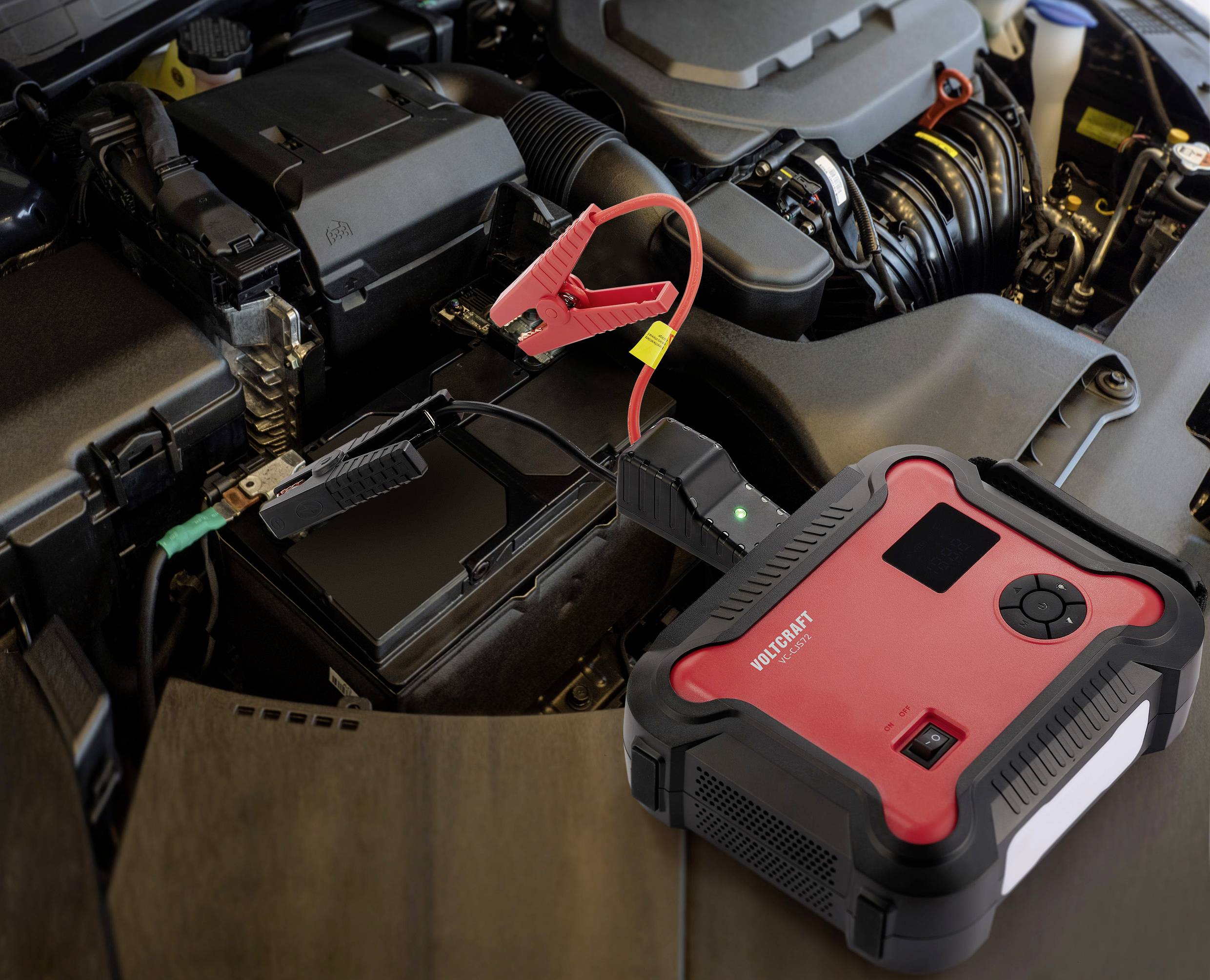 VOLTCRAFT Starthilfekabel VC-CJS72 VC-15820465 Starthilfestrom (12 V)=600A 12 V-Ausgang 2x, USB-Steckdose 2x, Lade- und