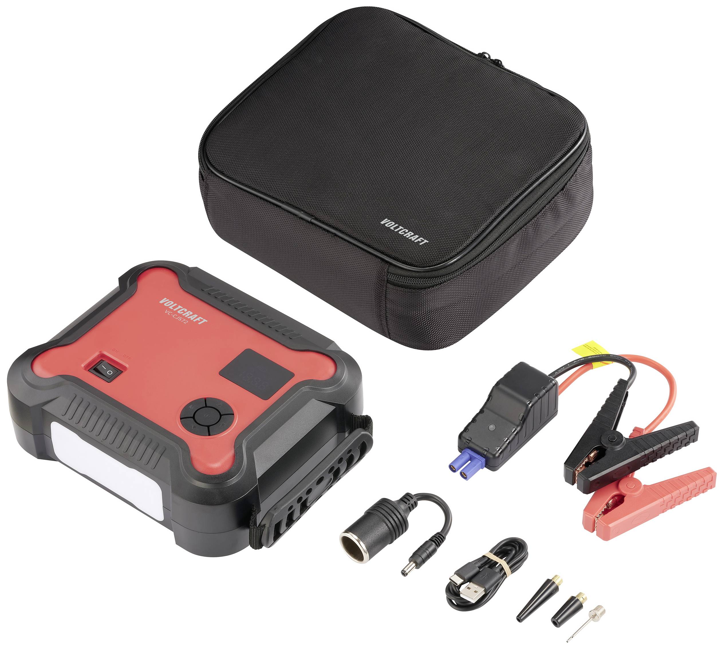 VOLTCRAFT Starthilfekabel VC-CJS72 VC-15820465 Starthilfestrom (12 V)=600A 12 V-Ausgang 2x, USB-Steckdose 2x, Lade- und