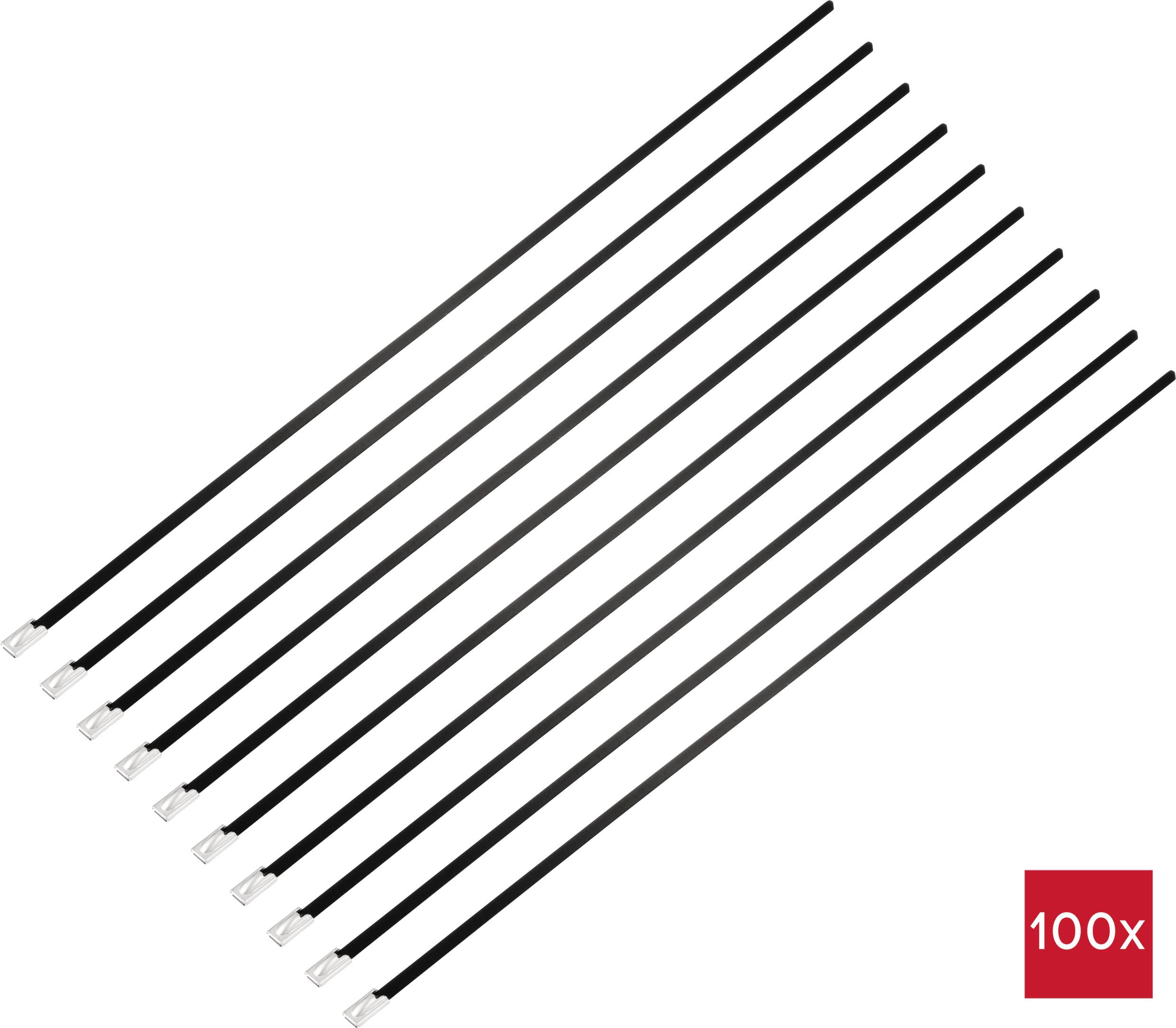 TRU COMPONENTS TC-12656600 Stahlkabelbinder 360mm 4.6mm AISI 316 mit Beschichtung 100St.