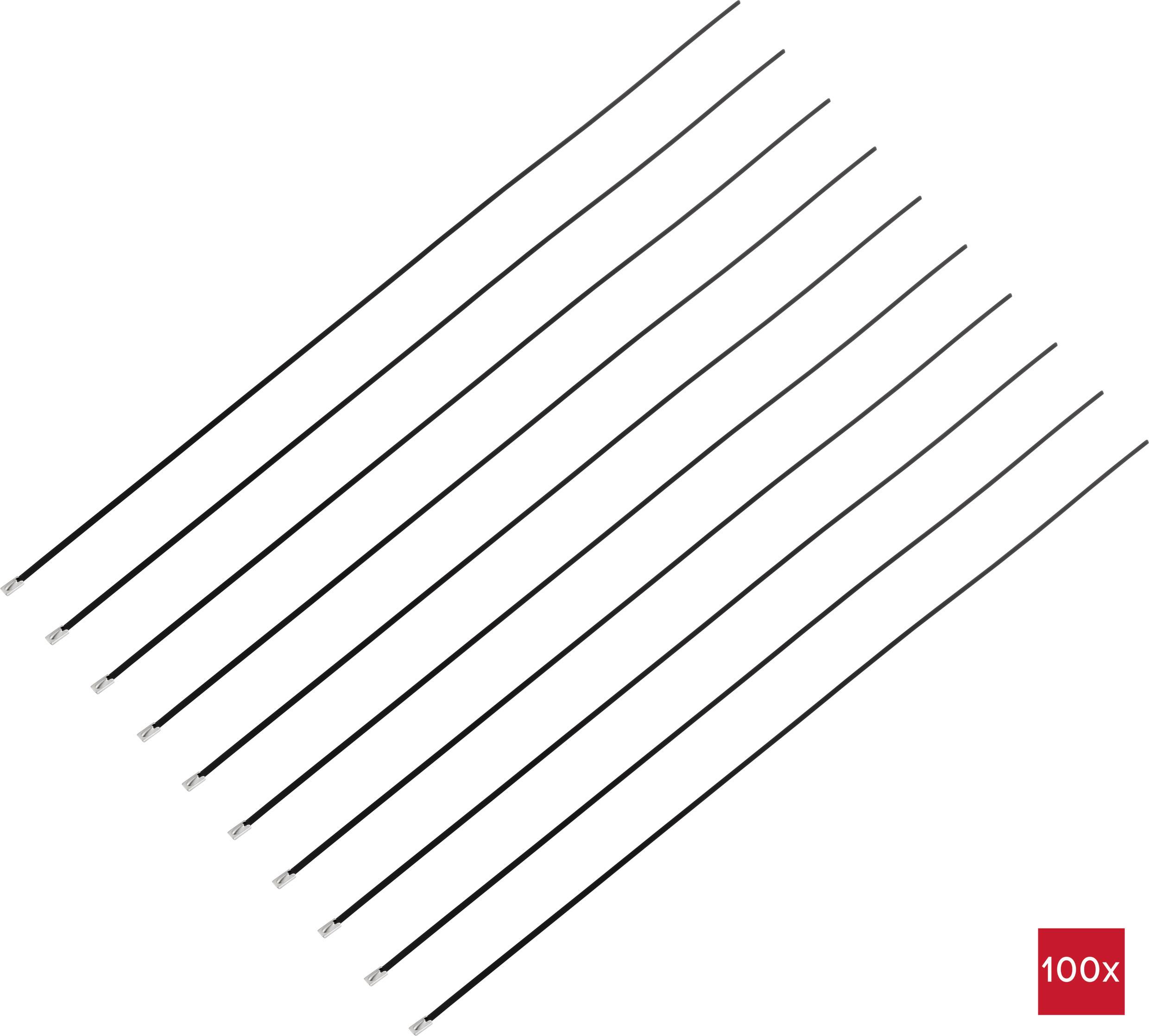 TRU COMPONENTS TC-12656608 Stahlkabelbinder 680mm 4.6mm AISI 316 mit Beschichtung 100St.