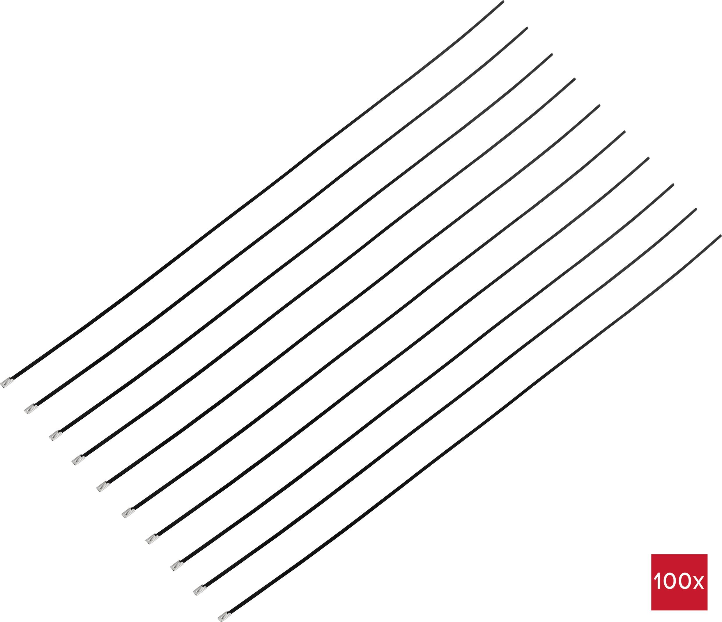 TRU COMPONENTS TC-12656612 Stahlkabelbinder 840mm 4.6mm AISI 316 mit Beschichtung 100St.