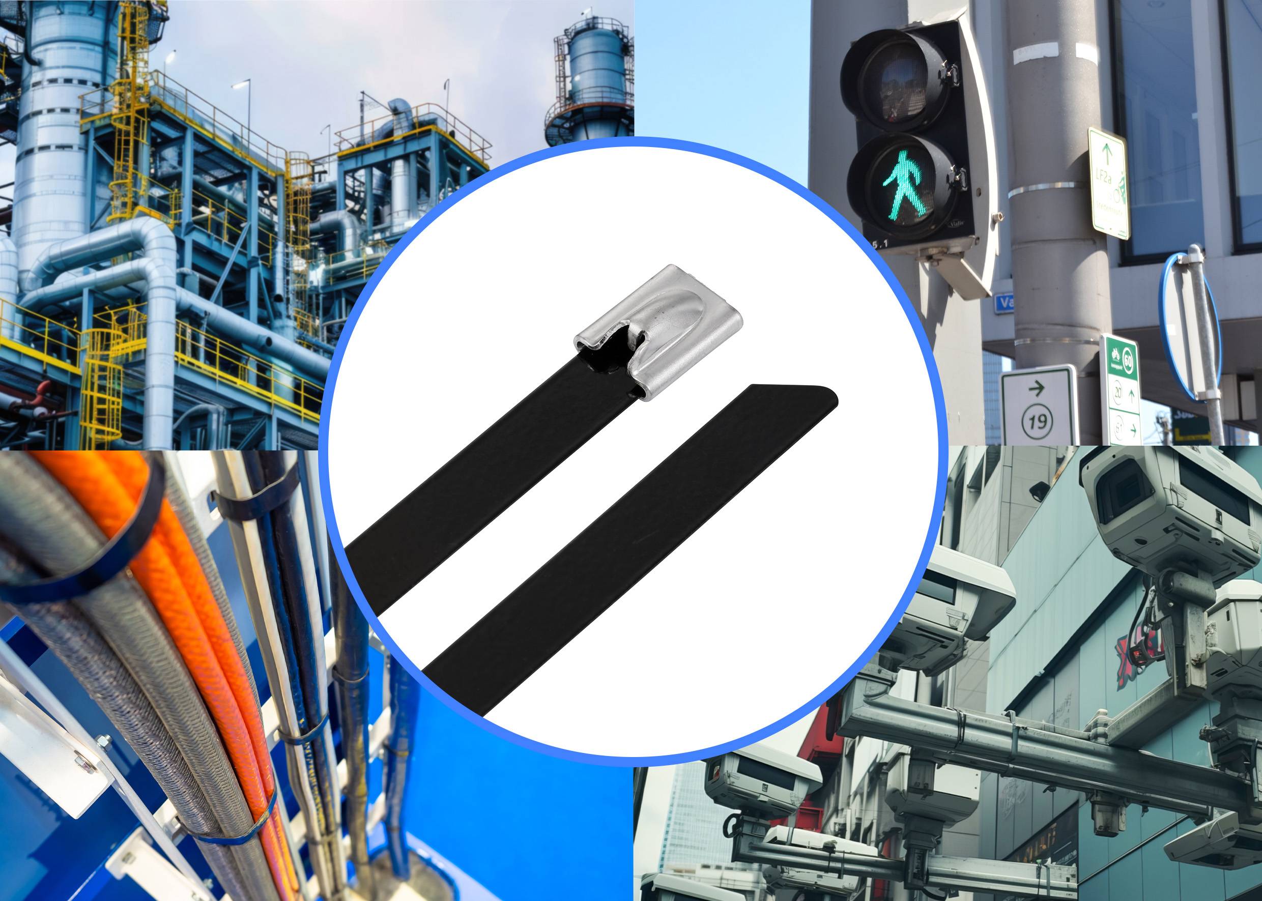 TRU COMPONENTS TC-12656616 Stahlkabelbinder 200mm 7.9mm AISI 316 mit Beschichtung 100St.