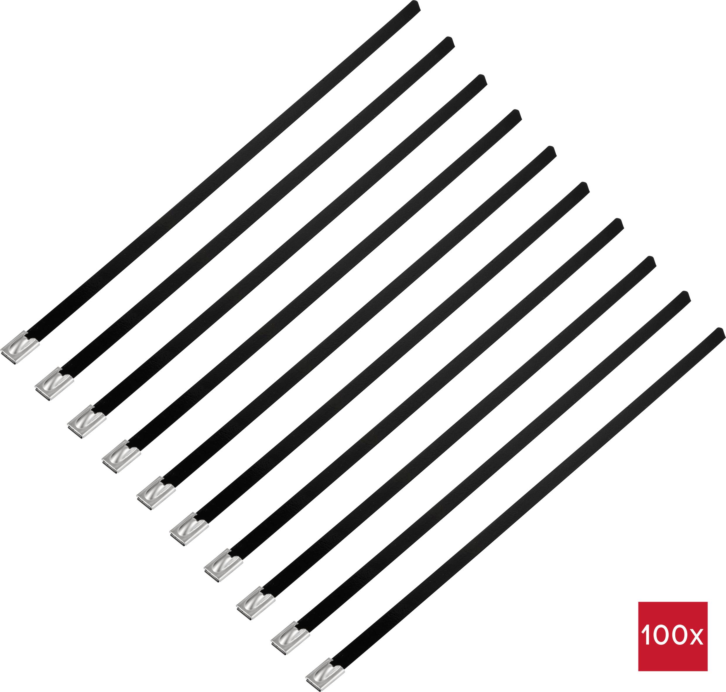 TRU COMPONENTS TC-12656620 Stahlkabelbinder 290 mm 7.9 mm AISI 316 mit Beschichtung 100 St.