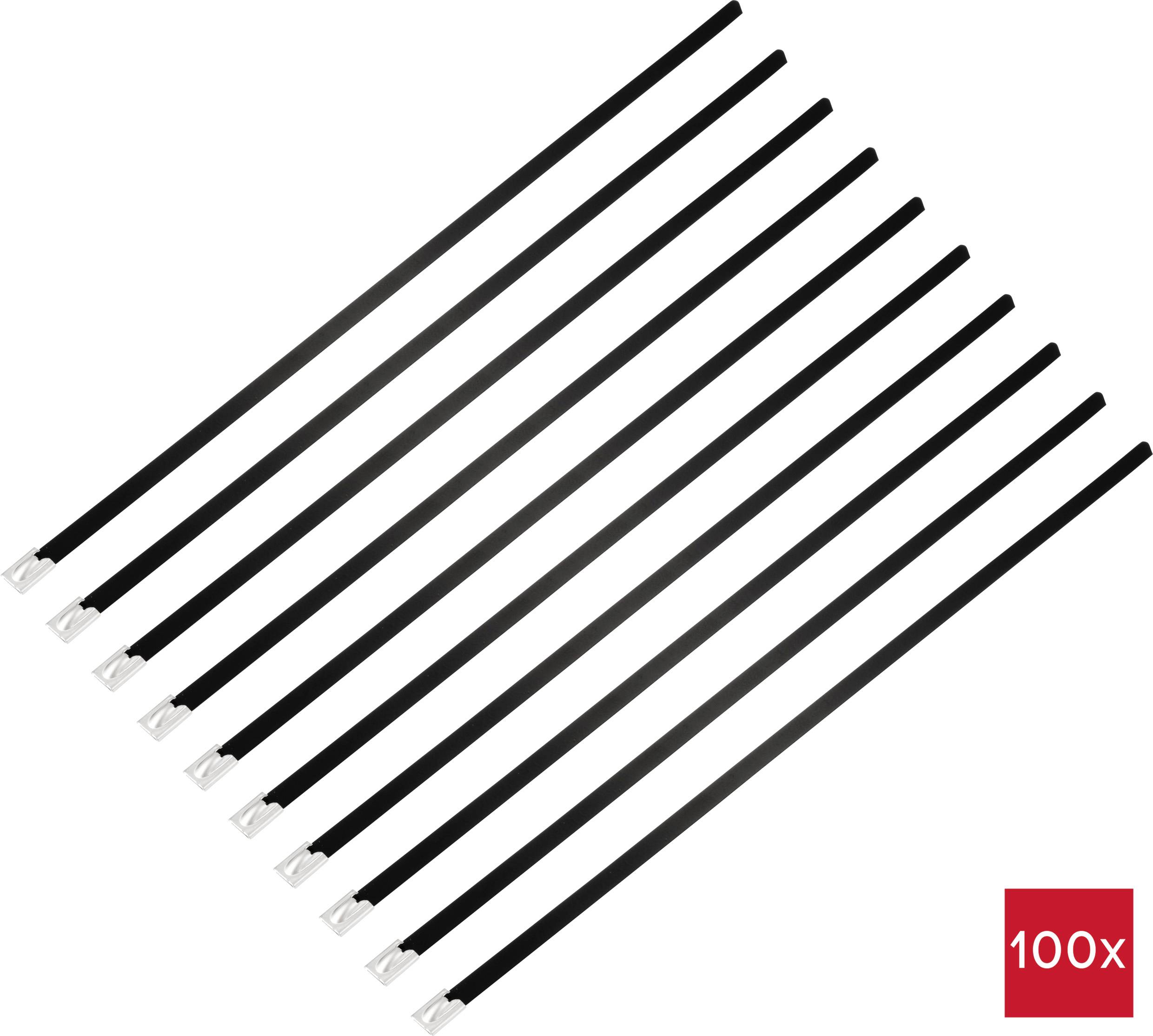 TRU COMPONENTS TC-12656624 Stahlkabelbinder 360 mm 7.9 mm AISI 316 mit Beschichtung 100 St.