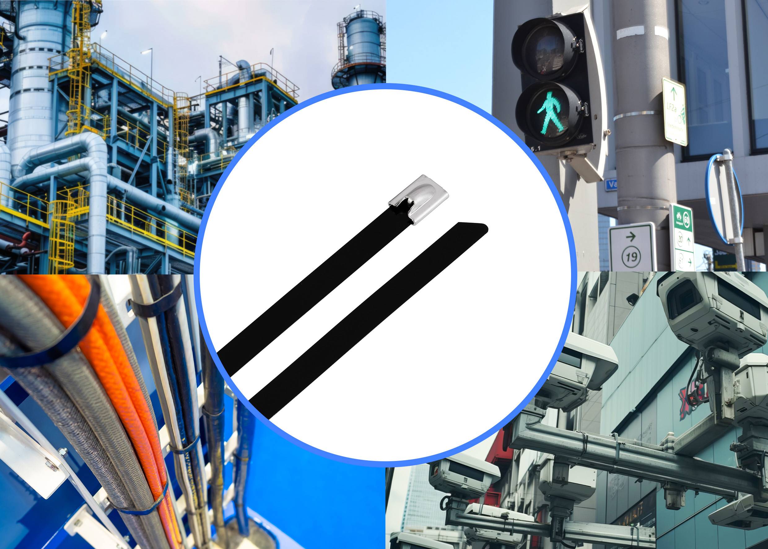 TRU COMPONENTS TC-12656628 Stahlkabelbinder 520mm 7.9mm AISI 316 mit Beschichtung 100St.