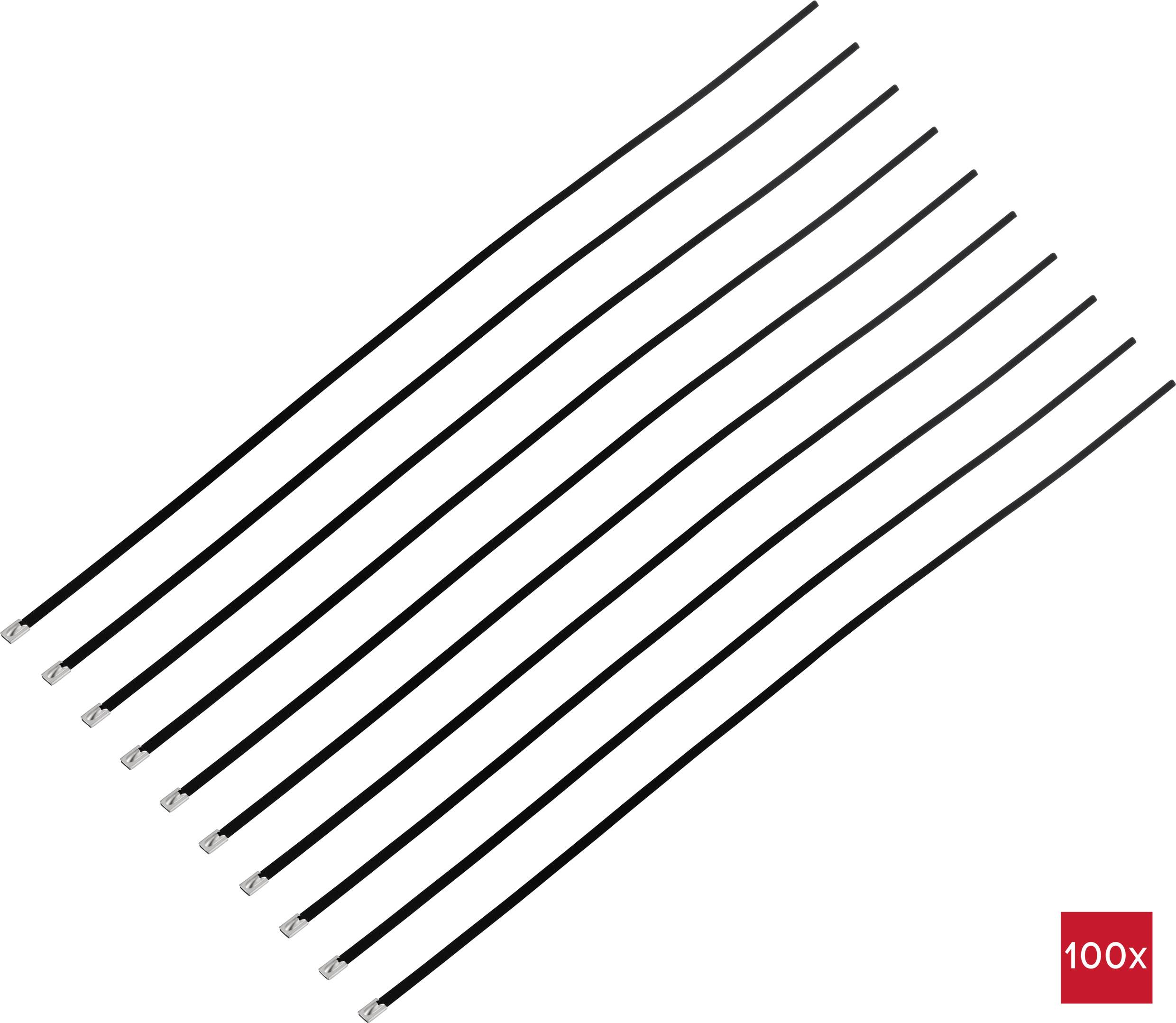 TRU COMPONENTS TC-12656636 Stahlkabelbinder 840mm 7.9mm AISI 316 mit Beschichtung 100St.