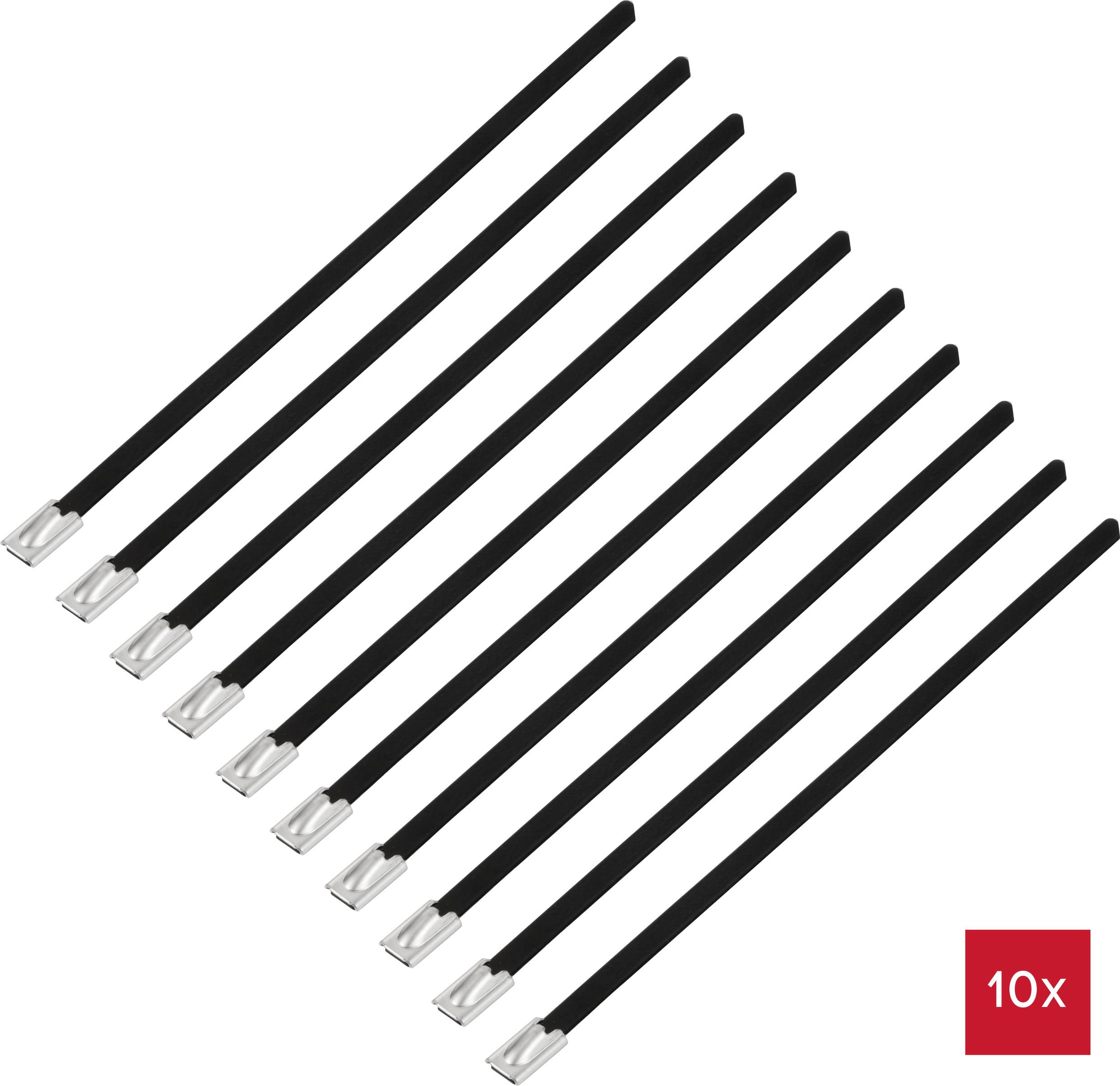 TRU COMPONENTS TC-12656648 Stahlkabelbinder 150 mm 4.6 mm AISI 304 mit Beschichtung 10 St.